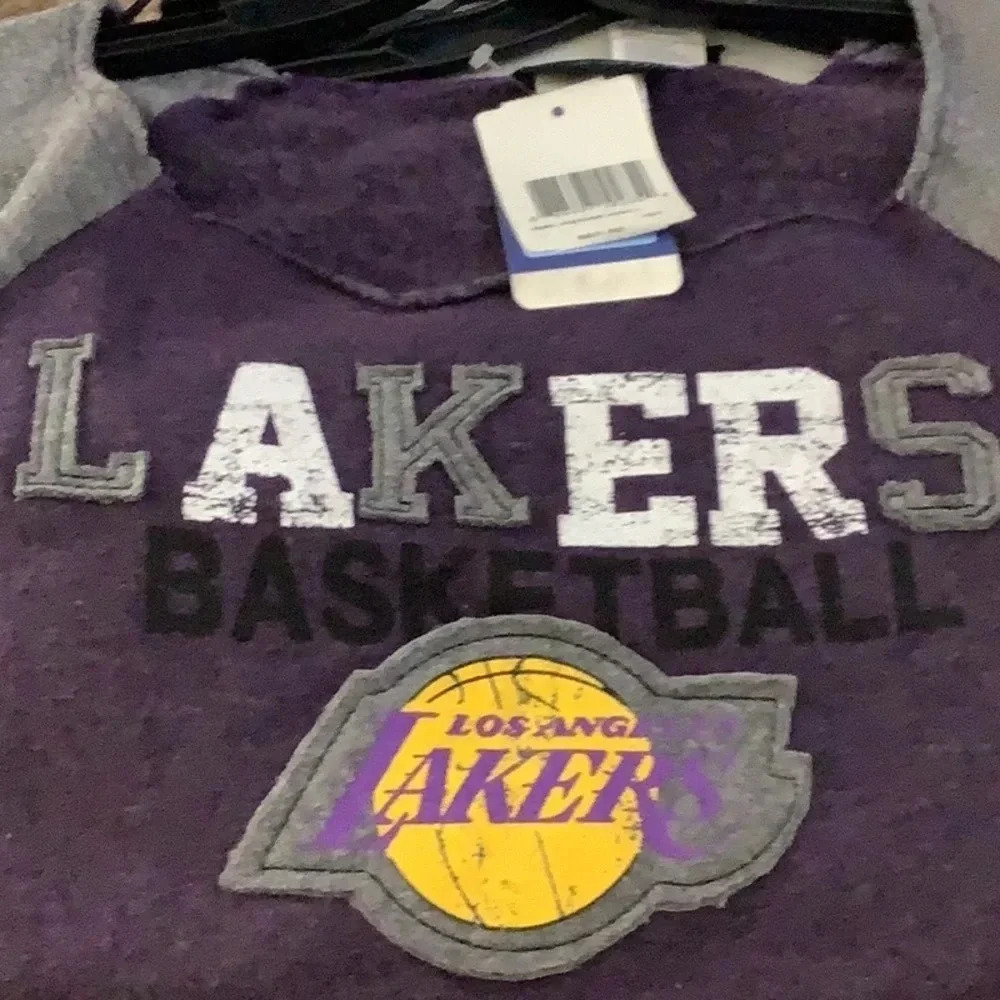 Lakers Size Large Los Angeles Women's Off The Shoulders Sweatshirt.New With Tags - Picture 2 of 3